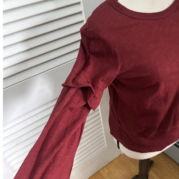 WILT Womens Top Small Burgundy Red Easy Layered Pullover Whimsigoth Fall - Picture 4 of 12